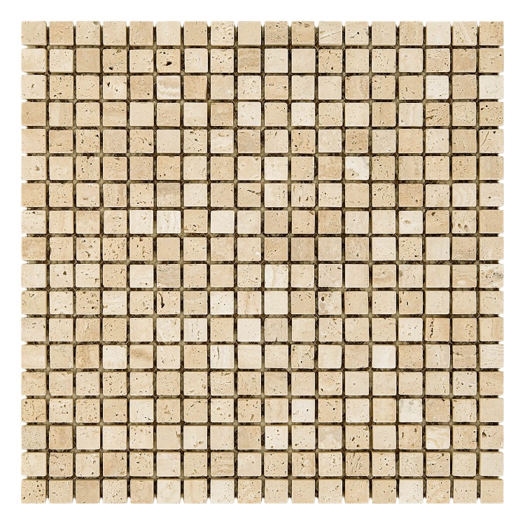 Мозаїка Mozaico de Lux K-MOS TRAVERTINO T.U. BIANCO (15x15)