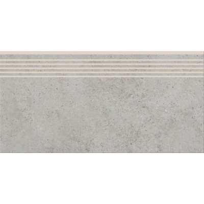 Ступенька из керамогранита Highbrook Light Grey Steptread светло-серая 8x598x298 мм