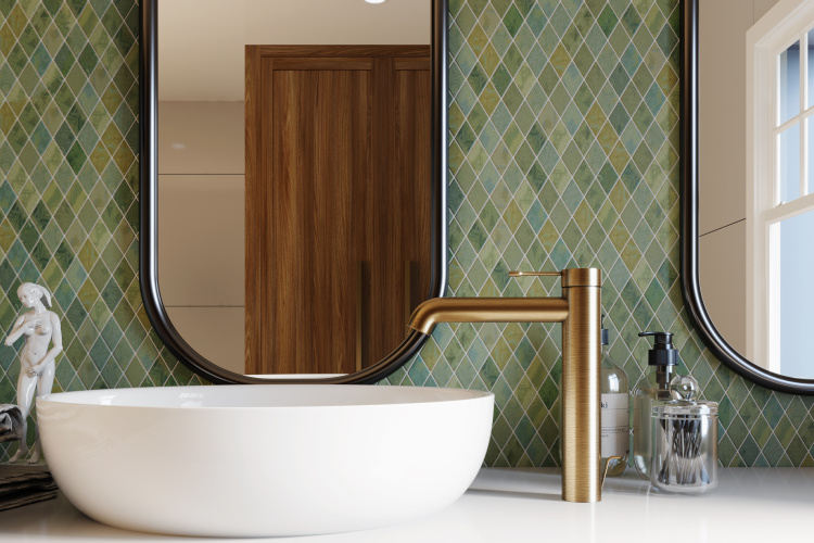 Мозаика из керамогранита Kotto Ceramica MI7 30500303C Terra Verde   300 x 300 х 10  ( ромб 30 x 50 )
