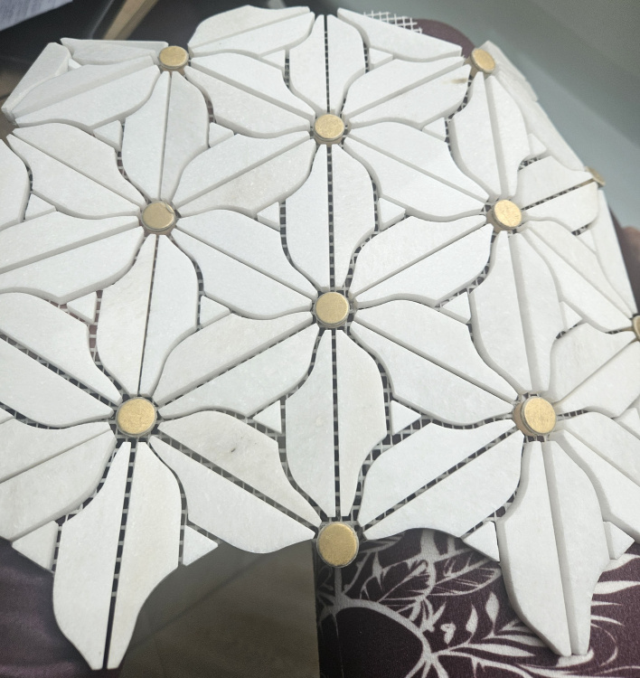Мозаика V-MOS VJQ-13 Flower White Mozaico de Lux