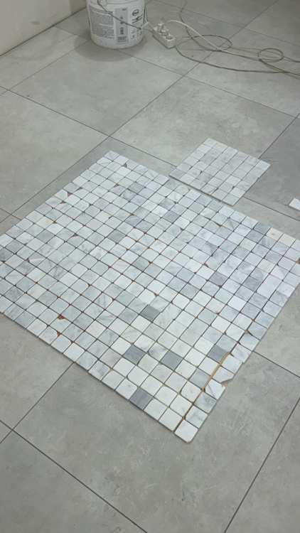 Мозаика из мрамора Матовая МКР-3СВА (47x47) White Mix