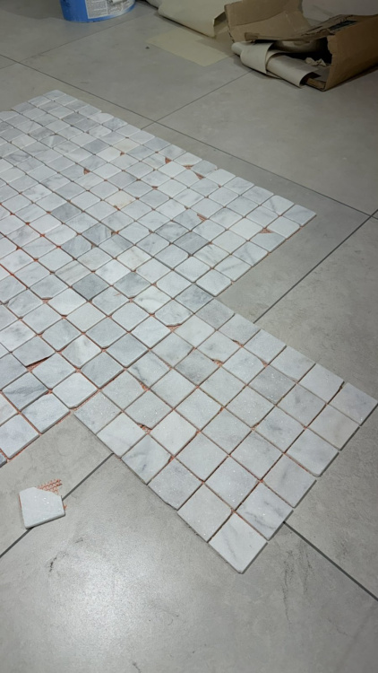 Мозаика из мрамора Матовая МКР-3СВА (47x47) White Mix