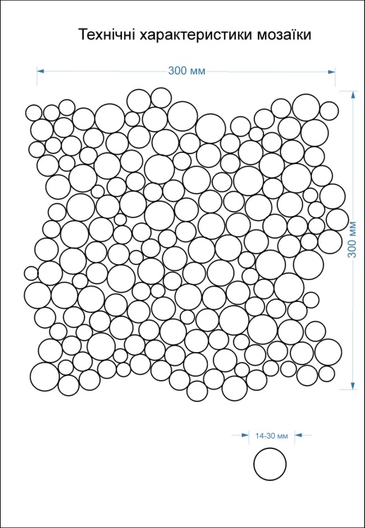 Мозаика из керамогранита Kotto Ceramica MI7 14300710C Salino 300 x 300 х 10 (круг d 14-30)
