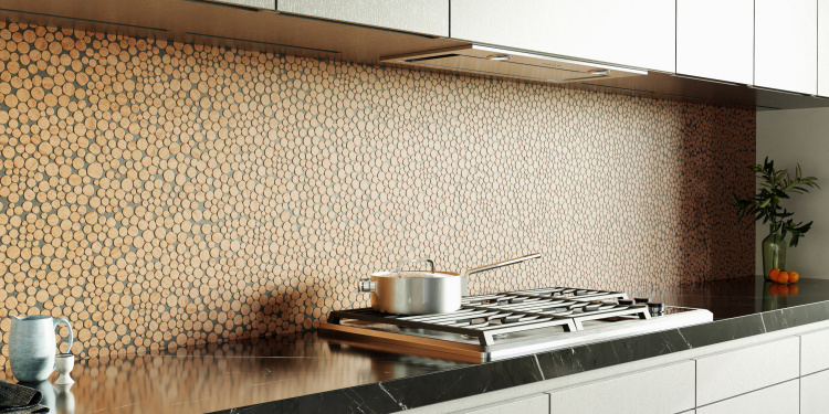 Мозаїка з керамограніту Kotto Ceramica MI7 14300711C Dorato 300 x 300 х 10 (коло d 14-30)