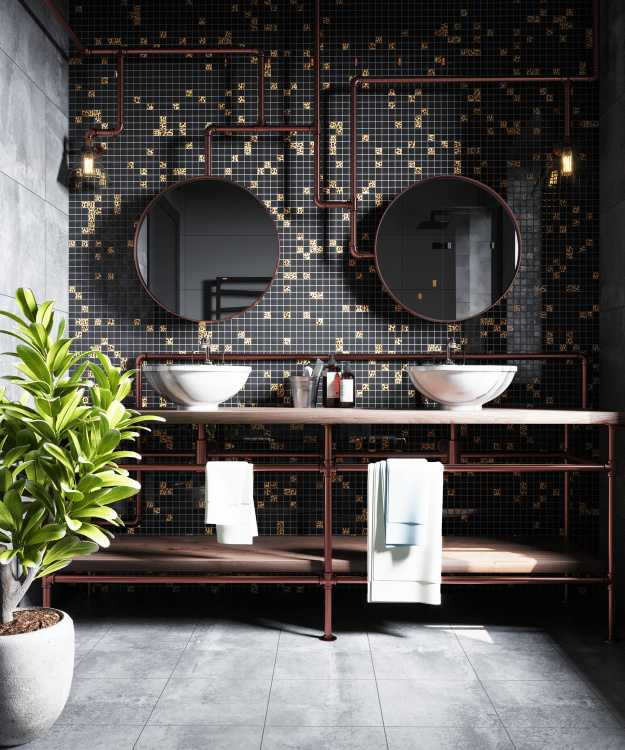 Мозаїка скляна Kotto Ceramica GMP 0825042 С2 print 41/black 300 x 300 х 8 ( 25 х 25 )