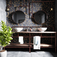 Мозаїка скляна Kotto Ceramica GMP 0825043 С2 print 41/black mat 300 x 300 х 8 ( 25 х 25 )