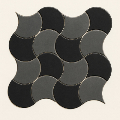 Мозаїка керамічна Kotto Ceramica SCALES SC X2 6901 Silver/Graphite Black 300x300x9 (93x87) 0,075 м2