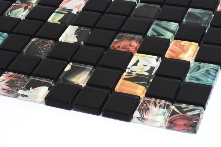Мозаїка скляна Kotto Ceramica GMP 0825047 С2 print 44/black mat 300 x 300 х 8 ( 25 х 25 )