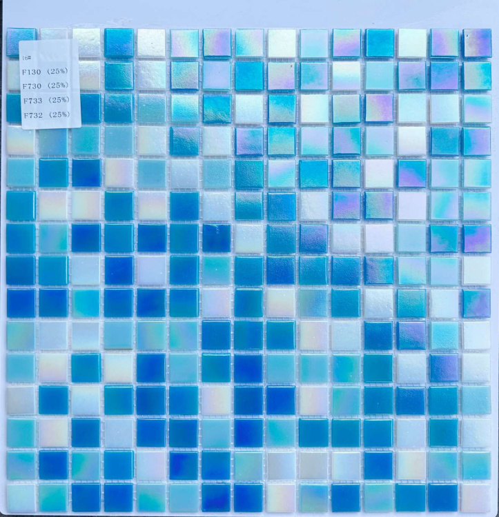 Мозаика стеклянная V-MOS F731 Aura Blue Mozaico de Lux