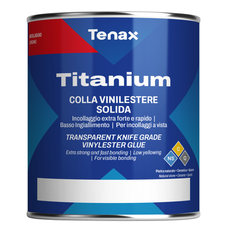 Клей вінілефірний Tenax Titanium colorato кольоровий 1 л густий жаростійкий для каменю та кераміки