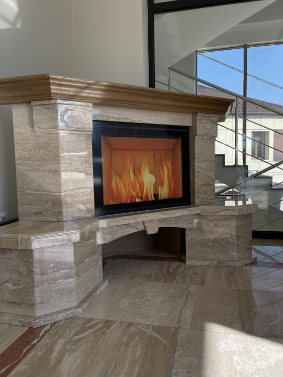 Портал для каміна Bravo Барбара Daino Reale мармур бежевий прямий n1