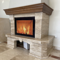 Портал для каміна Bravo Барбара Daino Reale мармур бежевий прямий n1