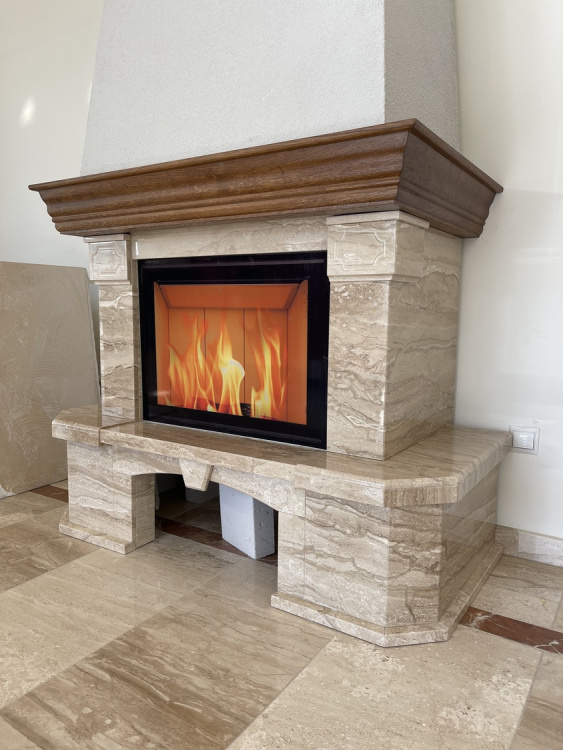 Портал для каміна Bravo Барбара Daino Reale мармур бежевий прямий n1