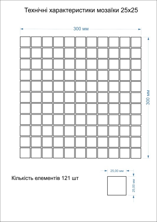 Мозаїка керамічна Kotto Ceramica GM 825027 С3 White S1 gold/Ivory/mat 300х300х8 (25х25)