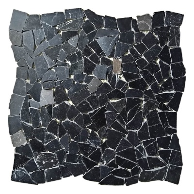 Мозаика из мрамора Полированная МКР-ХП (хаотичная) Marquina Black