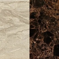 Портал для каміна Bravo Порто Giallo Atlantide + Emperador Dark мармур бежевий/коричневий кутовий n3