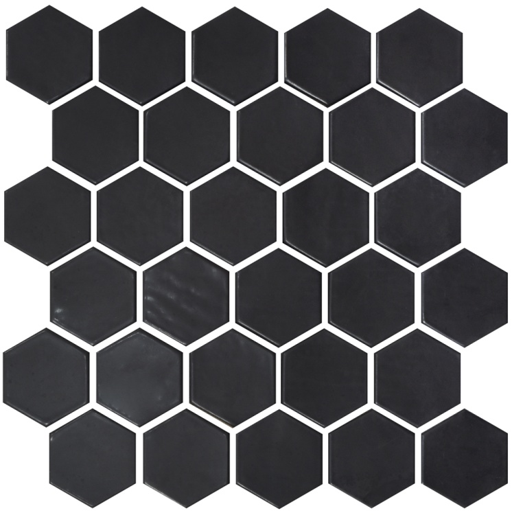 Мозаика керамическая Kotto Ceramica HEXAGON H 6021 Black Mat  295 х 295 х 9