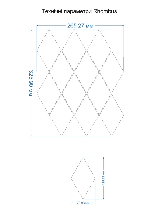 Мозаика керамическая Kotto Ceramica DIAMOND D W2 69002 White/print 51  264x314x9  (73x124) 0,058 м2