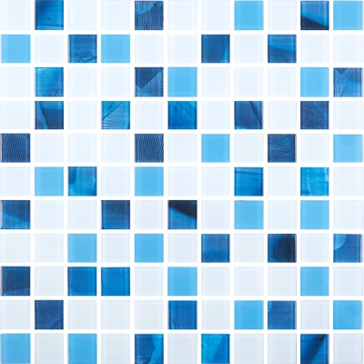 Мозаика стеклянная Kotto Ceramica GMP 0425018 С3 print 19/blue D mat/white mat   300 x 300 х 4    ( 25 х 25 )