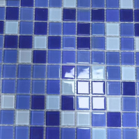 Мозаика стеклянная V-MOS A027 Lucent Blue Mozaico de Lux
