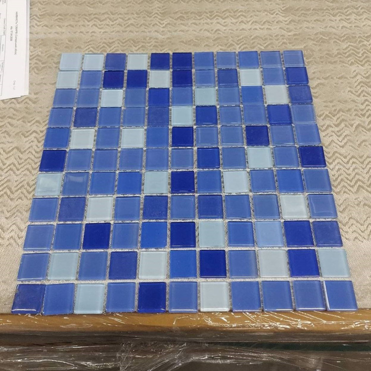 Мозаика стеклянная V-MOS A027 Lucent Blue Mozaico de Lux