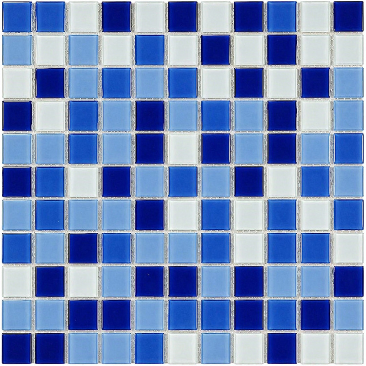 Мозаика стеклянная V-MOS A027 Lucent Blue Mozaico de Lux