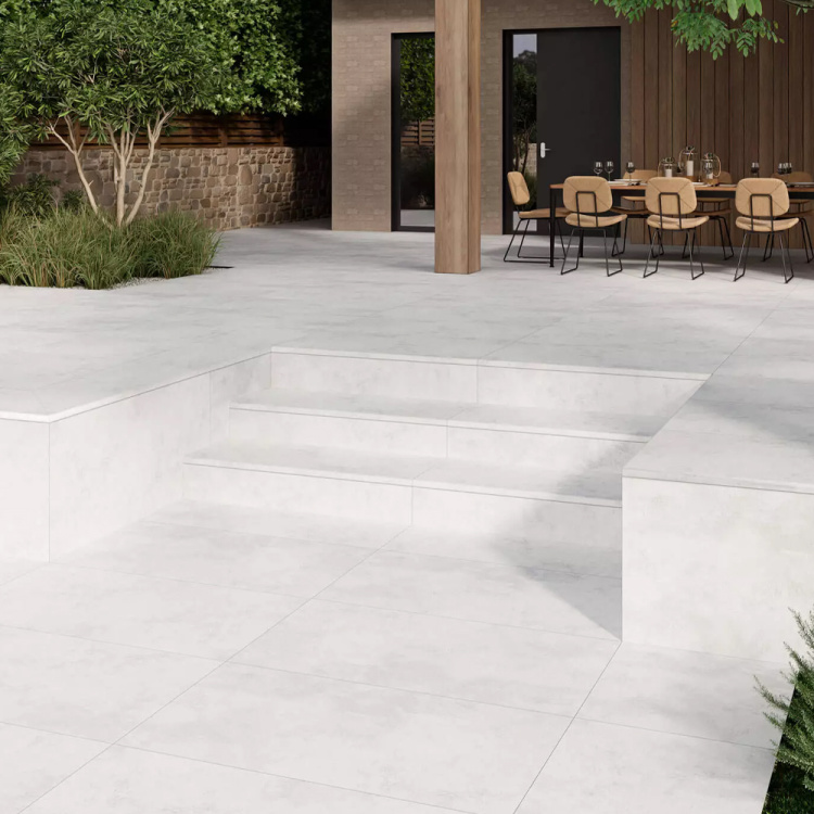 Сходинка з керамограніту Multistep Stone/Ain Blanco біла (14x1200x330 мм)