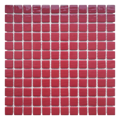 Мозаїка зі скла AquaMo MK25121 Red 25x25x4 (317x317) мм глянцева на сітці