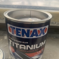 Клей вінілефірний Tenax Titanium extra clear екстра-прозорий 1 л, густий жаростійкий для каменю, кераміки