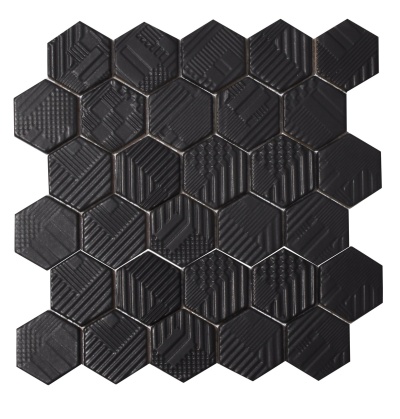Мозаика керамическая Kotto Ceramica HEXAGON HST 6021 Black Mat 295х295х9
