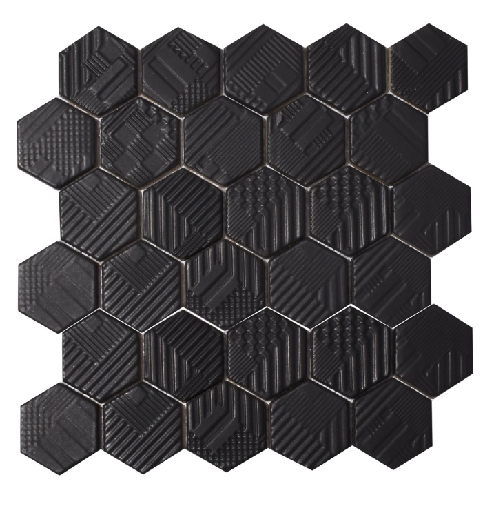 Мозаика керамическая Kotto Ceramica HEXAGON HST 6021 Black Mat 295х295х9