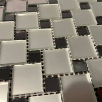 Мозаика зеркальная DecorStoneHub Zs-285х285-SG графитовая с сатином 285х285 мм узор для кухни