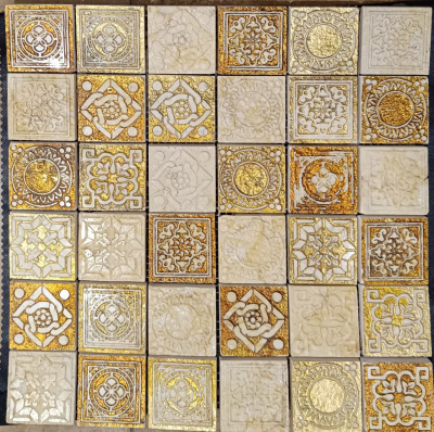 Мозаика Peronda 1A мозаика 30*30 кремовая золотая