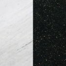 Портал для каміна Bravo Техно Polaris мармур + Black Galaxy граніт білий/чорний кутовий