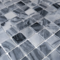 Мозаїка з мармуру D-CORE ZM-8811M Grey Marble 20x20x4 (305x305) мм глянцева на сітці