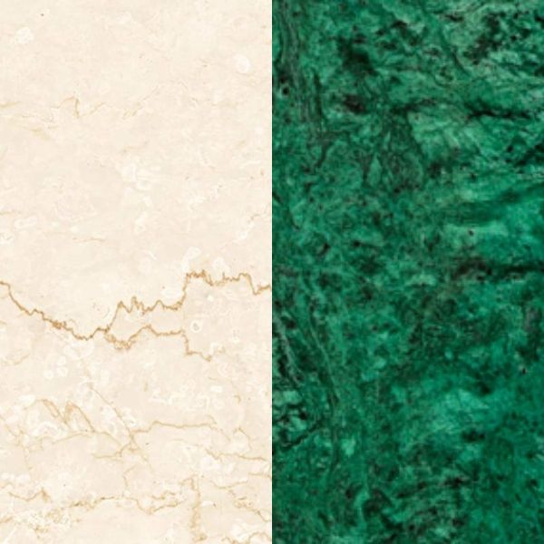Портал для каміна Bravo Осло Botticino + Verde Guatemala мармур бежевий/зелений прямий з балкою