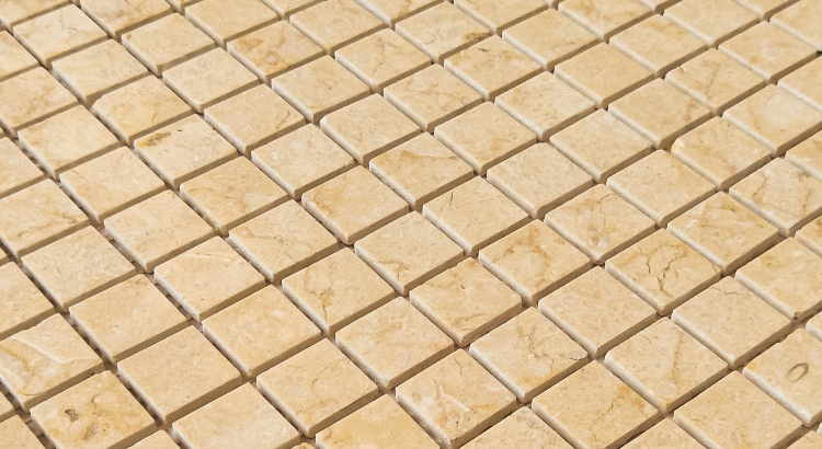 Мозаика из мрамора D-CORE ZM-8812M Giallo Marble 20x20x4 (305x305) мм глянцевая на сетке