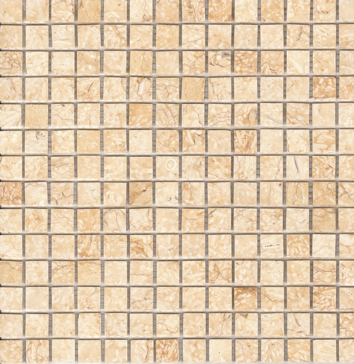 Мозаика из мрамора D-CORE ZM-8812M Giallo Marble 20x20x4 (305x305) мм глянцевая на сетке