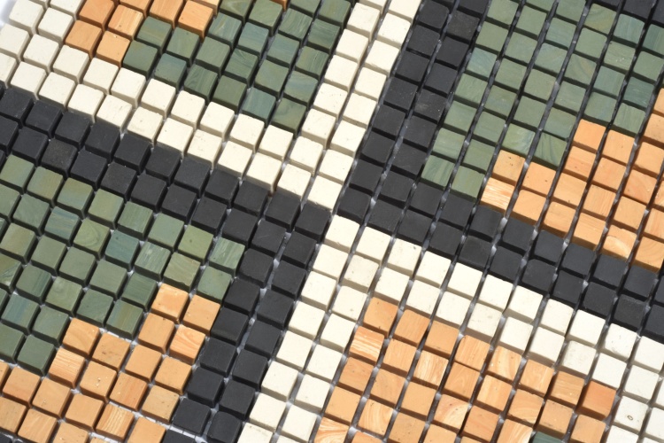 Мозаика из керамогранита Kotto Ceramica MI7 DE 173 Salino\Dorato\Terraverde\Nero 300x300х10 (кубик 10x10)