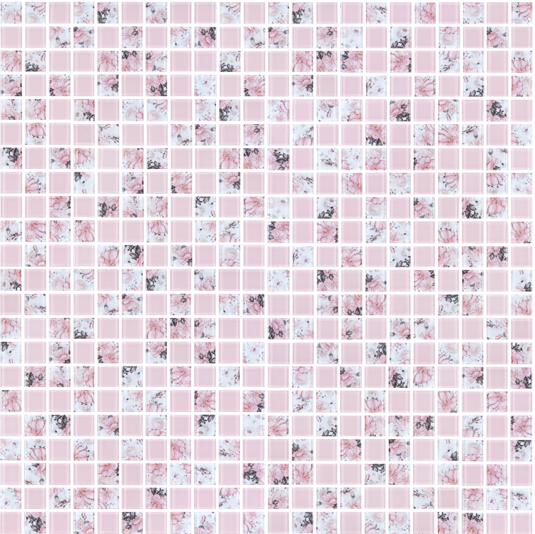 Мозаїка скляна Kotto Ceramica GMP 0825008 С2 print 8/pink w 300 x 300 х 8 ( 25 х 25 )