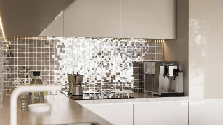 Мозаика зеркальная DecorStoneHub Zs-2x2-Z серебристая 274х274 мм для коттеджа частного дома и бара