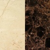 Портал для каміна Bravo Клайпеда Crema Marfil + Emperador Dark мармур бежевий/коричневий прямий