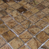 Мозаїка з мармуру D-CORE ZM-8815M Bidassar Brown 20x20x4 (305x305) мм глянцева на сітці