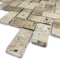 Мозаика из травертина Матовая МКР-5СВ (47x23) Travertine Classic
