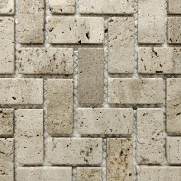 Мозаика из травертина Матовая МКР-5СВ (47x23) Travertine Classic