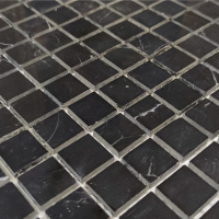 Мозаїка з мармуру D-CORE ZM-8816M Nero Marquina 20x20x4 (305x305) мм глянцева на сітці