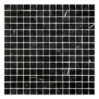 Мозаика из мрамора D-CORE ZM-8816M Nero Marquina 20x20x4 (305x305) мм глянцевая на сетке