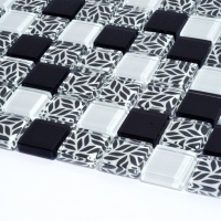 Мозаїка скляна Kotto Ceramica GMP 0825011 С3 print 10/black/white 300 x 300 х 8 ( 25 х 25 )