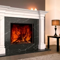 Портал для камина Bravo Стокгольм Volakas + Nero Marquina мрамор белый/черный прямой