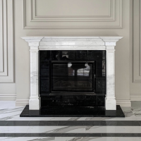 Портал для камина Bravo Стокгольм Volakas + Nero Marquina мрамор белый/черный прямой